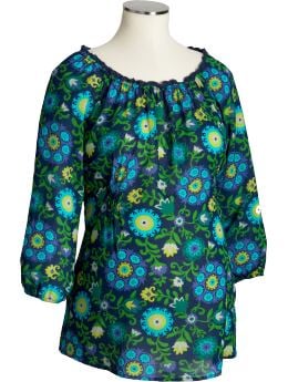 Maternity: Maternity 3/4-Sleeve Tops - Goodnight Nora Print
