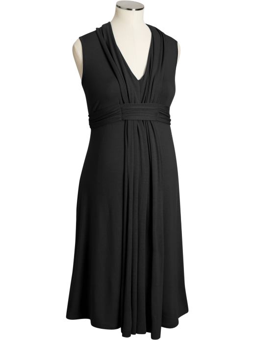 Maternity: Maternity Drape-Front Jersey Dresses - Black Jack