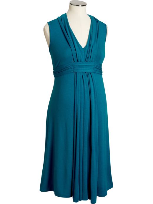 Maternity: Maternity Drape-Front Jersey Dresses - Blue Danube