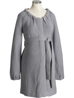 Maternity Pleated-Collar Sweater Coats