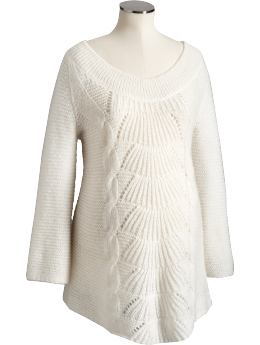 Maternity Metallic Open-Weave Sweaters