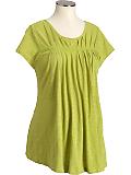 Maternity Pleated Ribbon-Trim Tops