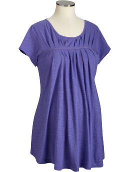 Maternity: Maternity Pleated Ribbon-Trim Tops - Amethyst Mist