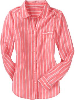 Women's Multi-Stripe Button-Front Shirts