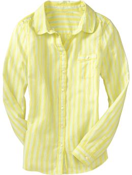 Women's Multi-Stripe Button-Front Shirts
