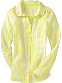 Women's Multi-Stripe Button-Front Shirts