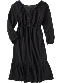 Women: Women's Crochet-Trim Gauze Dresses - Black Jack