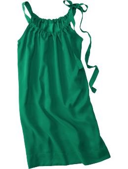 Women: Women's Tie-Shoulder Gauze Shift Dresses - Peacock