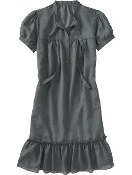 Women: Women's Jacquard Ruffle Dresses - Pavement