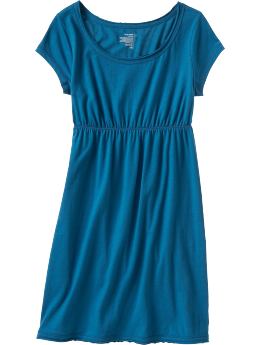 Women: Women's Raw-Hem Jersey Dresses - Blue Danube