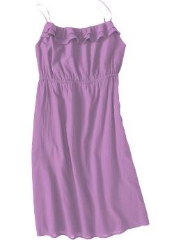 Women: Women's Gauze Ruffle Dresses - Bougainvillea