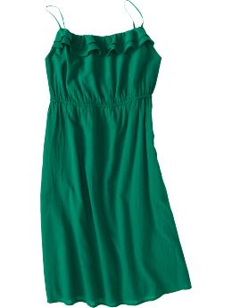 Women: Women's Gauze Ruffle Dresses - Peacock