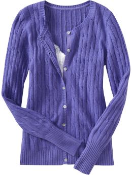 Women: Women's Softest Cable-Knit Cardigans - Amethyst Mist