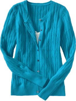Women: Women's Softest Cable-Knit Cardigans - Tahiti Lagoon