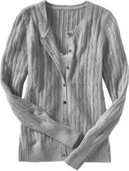 Women: Women's Softest Cable-Knit Cardigans - Heather Gray