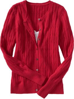 Women: Women's Softest Cable-Knit Cardigans - Robbie Red