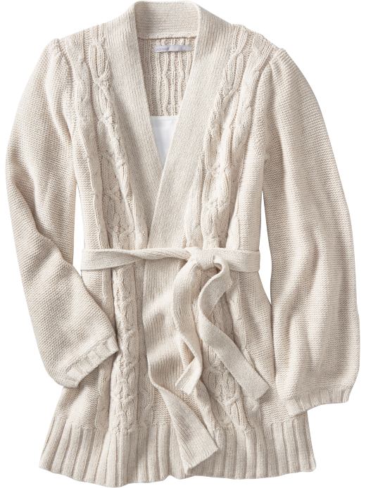 Women's Clothes: Women's Cable-Knit Tie-Front Cardigans: Cardigans Sweaters | Old Navy