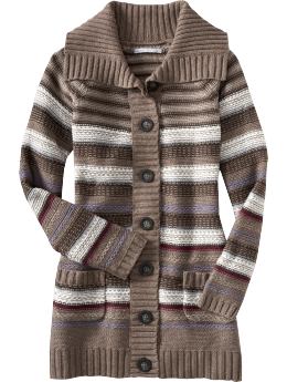 Women: Women's Long Button-Front Sweater Coats - Earthly