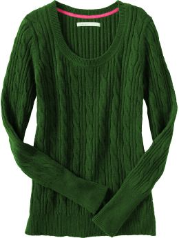 Women: Women's Scoop-Neck Cable-Knit Sweaters - Serrano Chili