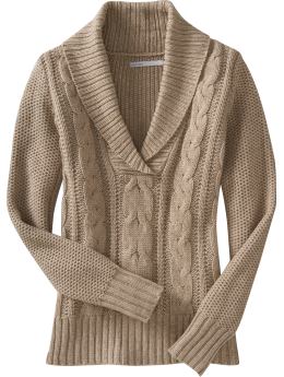 Women: Women's Cable-Knit Shawl-Collar Sweaters - Earthly