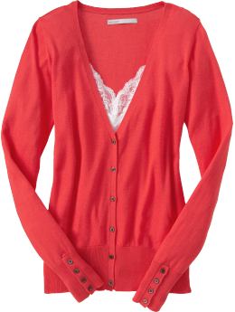 Women: Women's Perfect Cardigans - Bright Coral