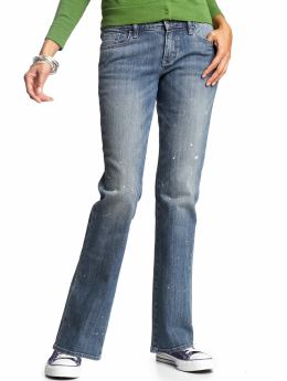Women: Women's The Flirt Paint-Splatter Boot-Cut Jeans - Frosty