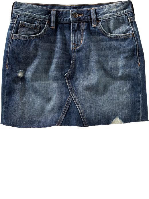 Women: Women's Distressed Denim Minis - Weathered
