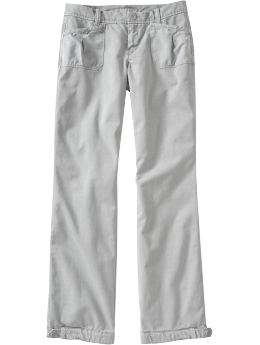 Women: Women's Button-Hem Twill Pants - Gray Scale