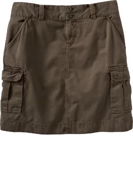 Women: Women's Twill Cargo Skirts - Rawhide
