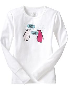 Girls: Girls Snug-Fit Sleep Tops - Penguin