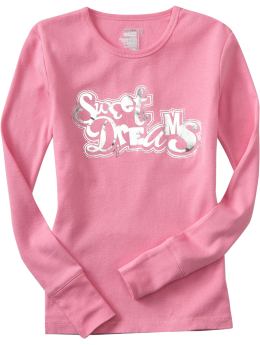 Girls: Girls Snug-Fit Sleep Tops - Shrink Pink