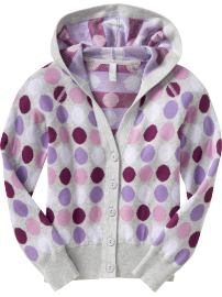Girls Patterned Cardigan Hoodies