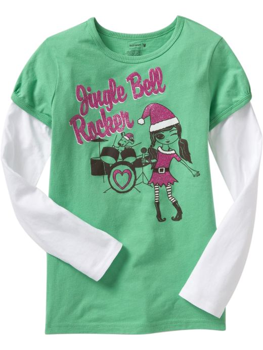 Girls Clothes: Girls 2-in-1 Holiday-Graphic Tees | Old Navy