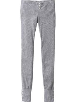Women's Clothes: Women's Waffle-Knit Button-Trim Leggings: PJ Pants & Shorts Sleepwear | Old Navy