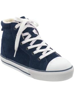 Boys: Boys Sherpa-Lined High-Top Sneakers - Ink Blue