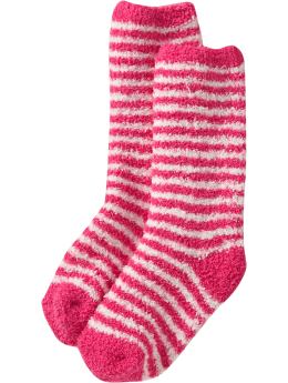 Girls: Girls Patterned Chenille Socks - Pink Stripe