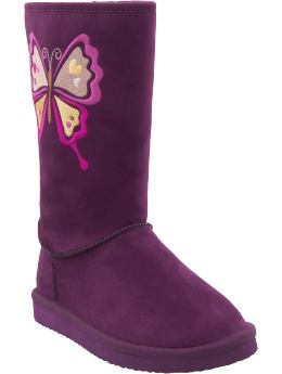 Girls: Girls Faux Fur-Lined Boots - Plummy Mummy