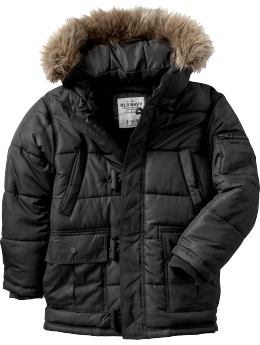 Boys: Boys Long Frost Free Toggle Coats - Black Jack