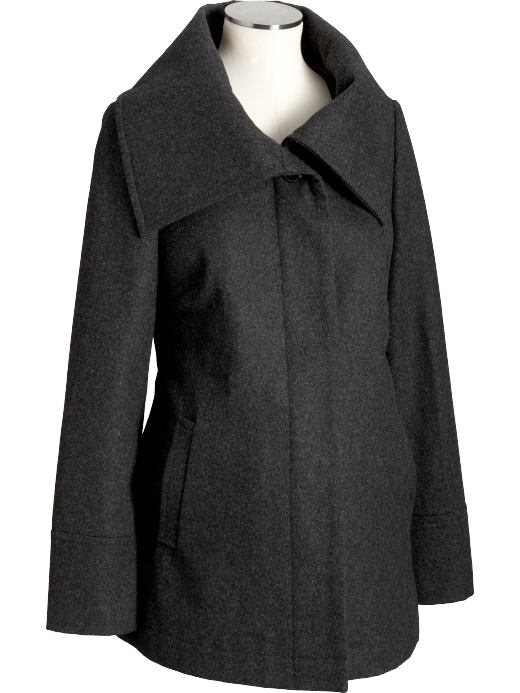 Maternity: Maternity Wool-Blend Swing Coats - Heather Charcoal