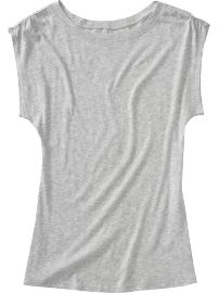 Women's Shirred-Shoulder Jersey Tops