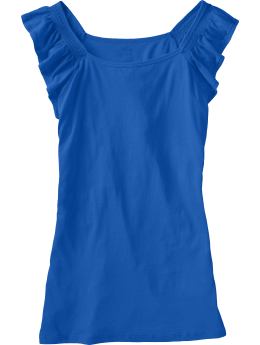 Women Women39s Smocked Flutter Sleeve Tops Malibu Blue