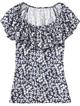 Women: Women's Jersey Ruffle Tops - Goodnight Nora