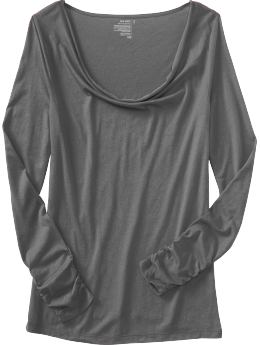Women's Ruched Cowl-Neck Tops