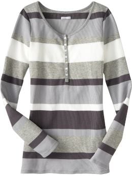 Women's tall layering shirts - Black/Gray Stripe