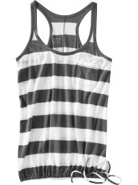 Women's Striped Cinch-Hem Tanks