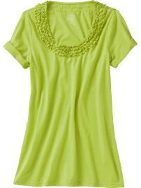 Women's Ruffled Scoop-Neck Tees