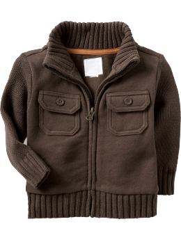 Newborn: Sweater-Trim Fleece Jackets for Baby - Bambi