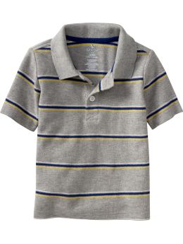Baby Boys: Pique Polos for Baby - Heather Gray