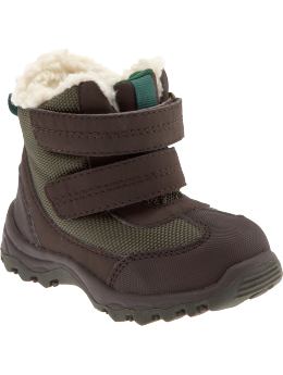 Baby Girls: Sherpa-Trim Snow Boots for Baby - Scottish Green