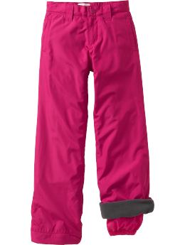 Girls: Girls Performance Fleece-Lined Snow Pants - Blink Pink